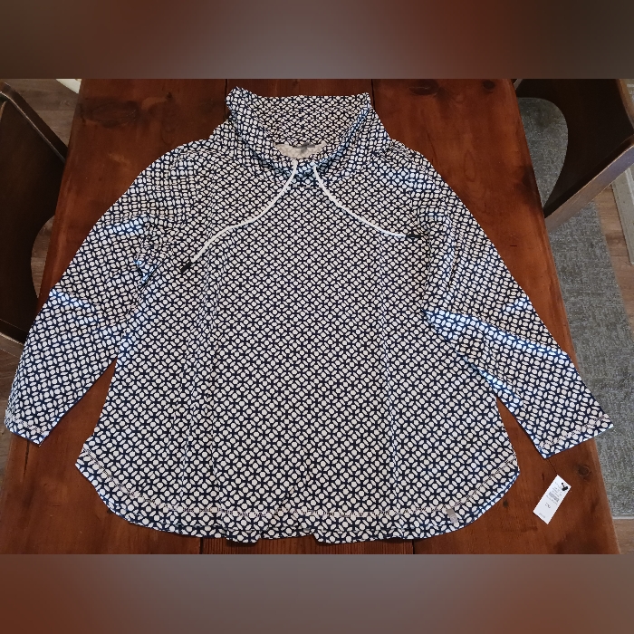 T By Talbots Leafy Dot Pullover India Ink 2xp